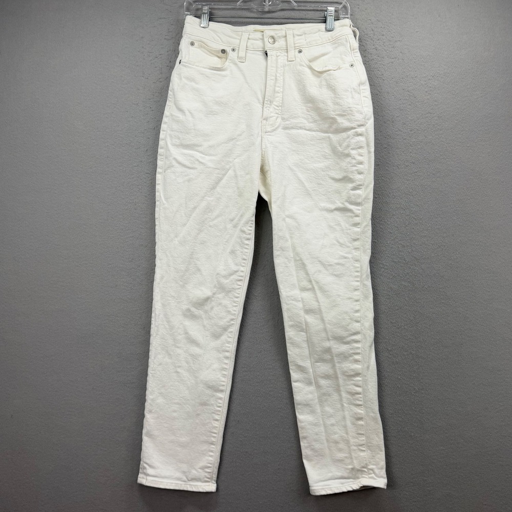 Madewell High Rise Straight Jeans Women 29 White Denim Curvy Perfect Vintage
